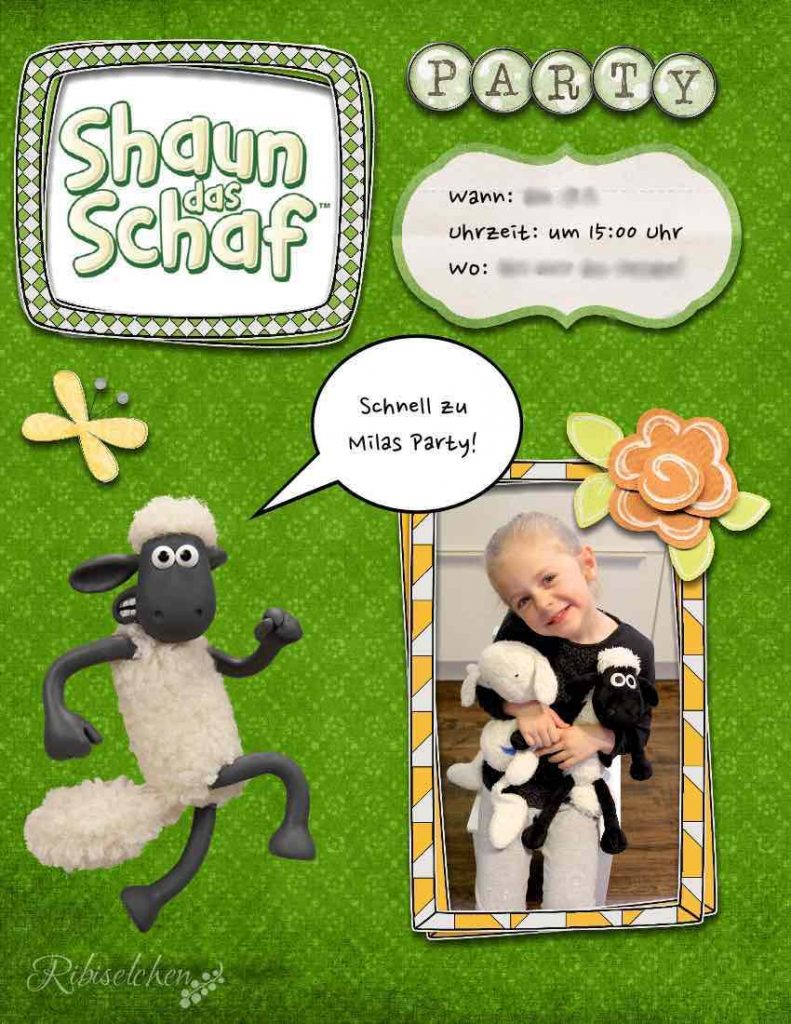 Shaun, das Schaf Party Einladung