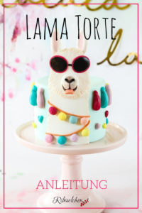 Pinterest Pin mit Lama Torte