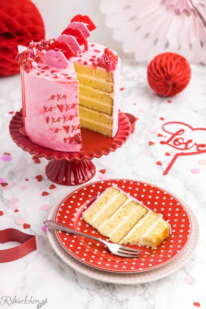 Tortenaufsatz "Happy Valentine's Day" Mit Rotem Herz – Glitzernde Kuchendekoration Für Valentinstag & Hochzeit | Wiederverwendbar